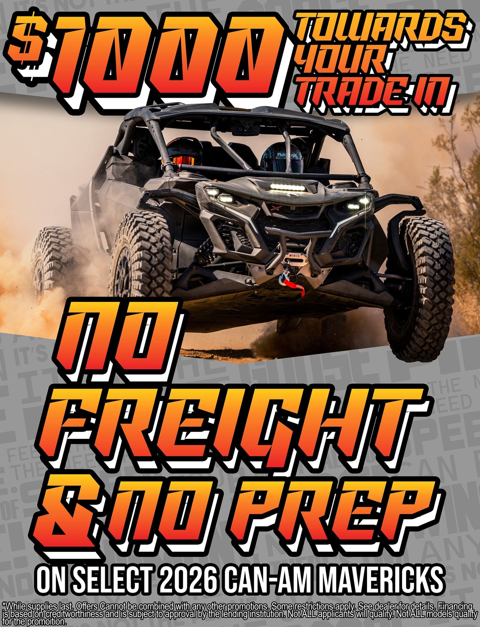 No Freight & No Prep on Select 2026 Can-Am Mavericks